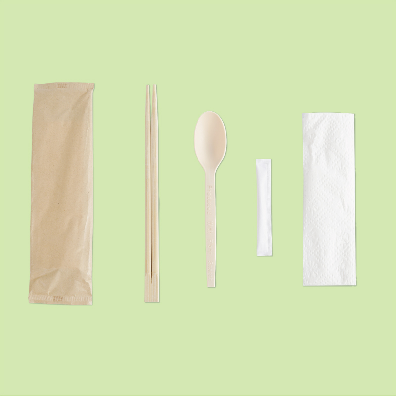 Disposable Corn Starch Based Cutlery 4 Kit