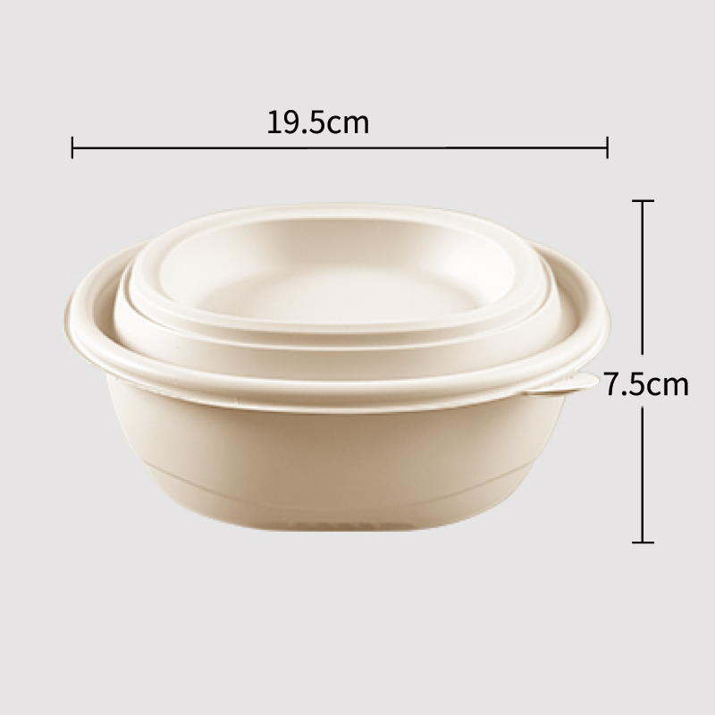 Corn Starch Based Material Disposable 1150ml round container 19.5CM*7.5CM