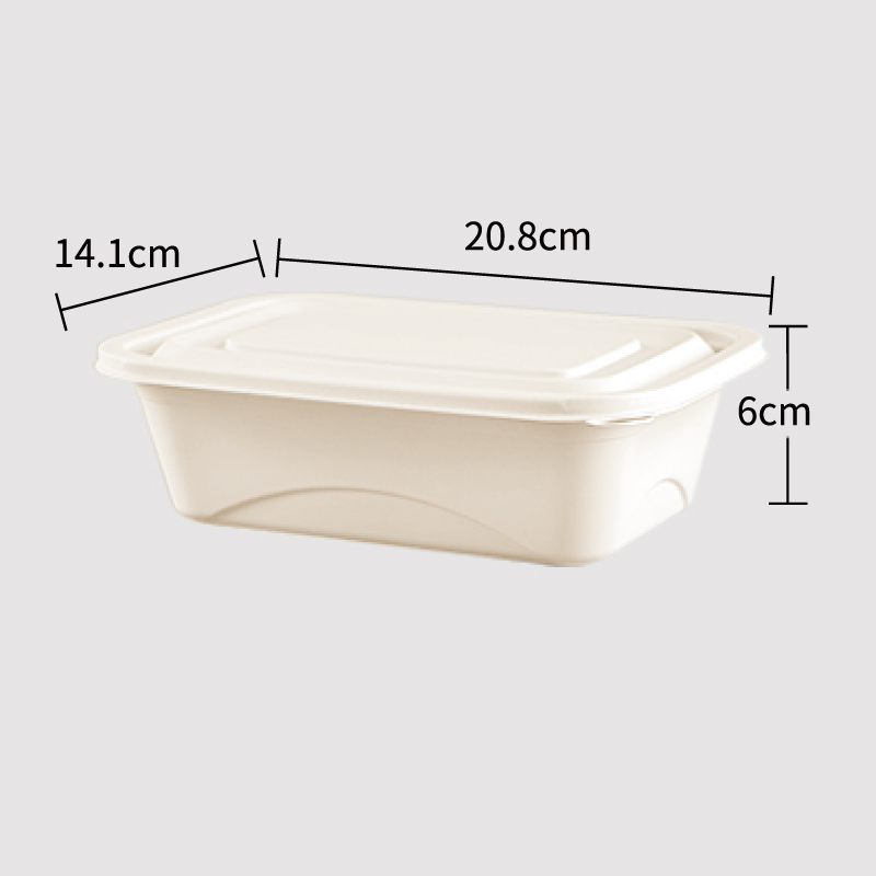Corn Starch Based Material Disposable 850ml food lunch box 14.1CM*20.8CM*6CM